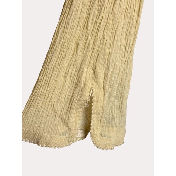 Free People The Island Crochet Lace High Neck Blouse Top Natural XS bv - Picture 7 of 11